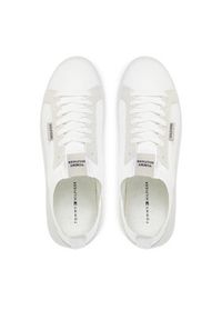 TOMMY HILFIGER - Tommy Hilfiger Sneakersy Light Cupsole Knit Seasonal FM0FM05403 Biały. Kolor: biały. Materiał: materiał #6