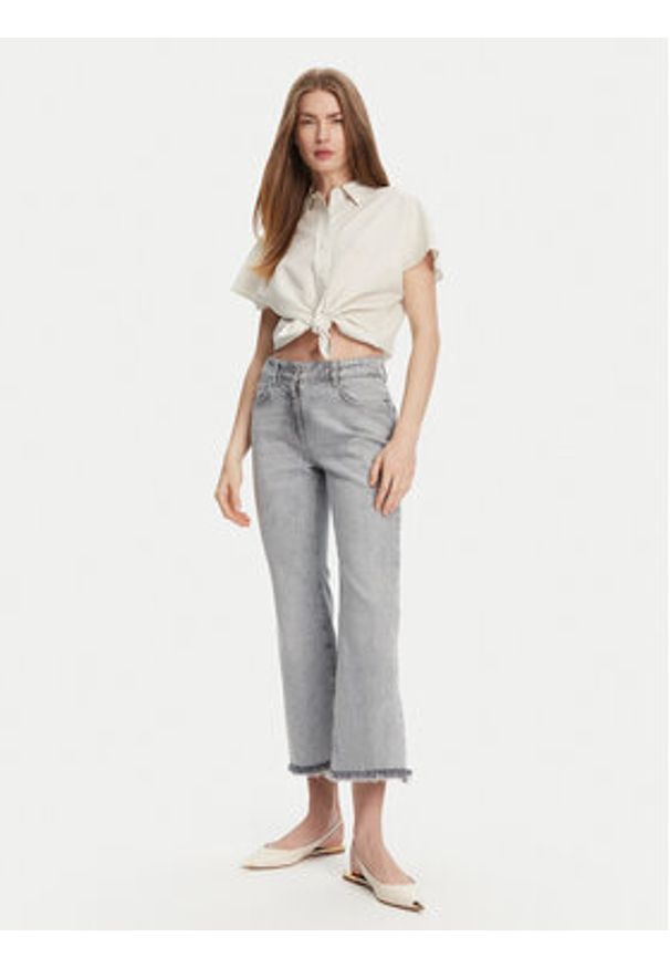 Marella Jeansy Fcrop 2513181114 Szary Flare Fit. Kolor: szary
