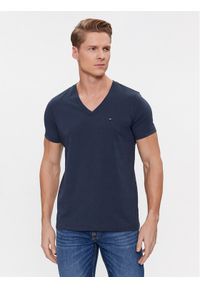 Tommy Jeans T-Shirt DM0DM04410 Granatowy Regular Fit. Kolor: niebieski. Materiał: bawełna