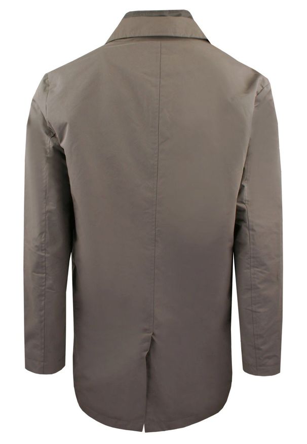 Krótki, Męski Płaszcz Przejściowy z Wysokim Kołnierzem - Brave Soul - Taupe. Kolor: brązowy, wielokolorowy, beżowy. Materiał: poliester. Długość: krótkie. Sezon: wiosna, jesień