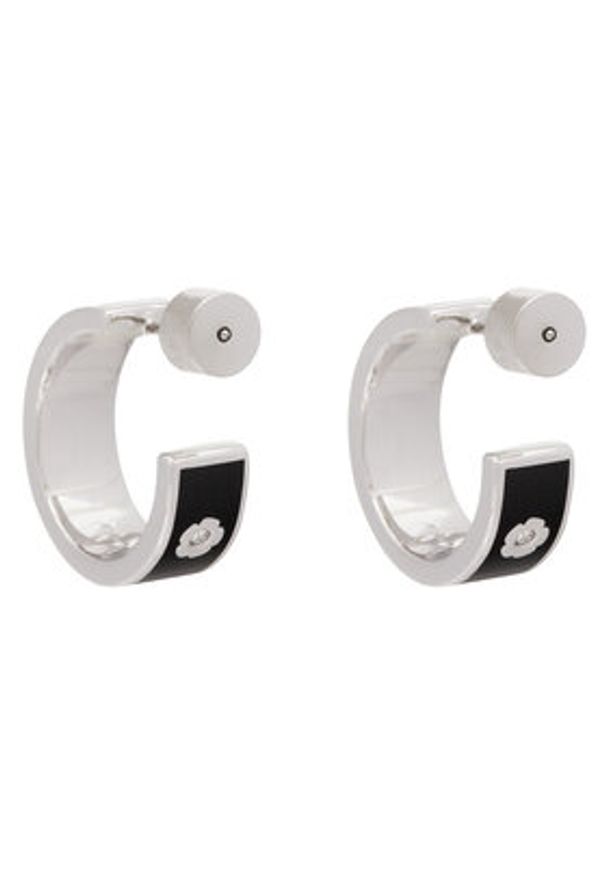 Coach Kolczyki Enamel Horse & Carriage Hoop Earrings 37479036RHO003 Czarny. Materiał: metalowe. Kolor: czarny