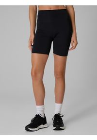 4f - 4F Legginsy kolarki treningowe damskie - czarne S. Stan: podwyższony. Kolor: czarny. Materiał: dzianina, materiał, włókno, elastan, syntetyk. Długość: krótkie. Wzór: ze splotem, jednolity, gładki. Sport: fitness #2