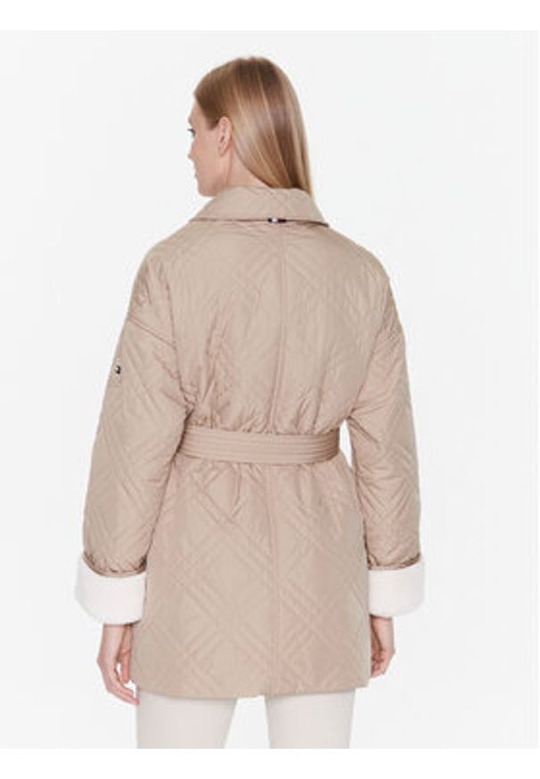 TOMMY HILFIGER - Tommy Hilfiger Kurtka przejściowa Quilted WW0WW37268 Beżowy Loose Fit. Kolor: beżowy. Materiał: syntetyk