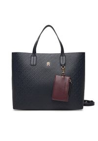 TOMMY HILFIGER - Tommy Hilfiger Torebka Th Icon Satchel Mono AW0AW18123 Granatowy. Kolor: niebieski. Materiał: skórzane #1