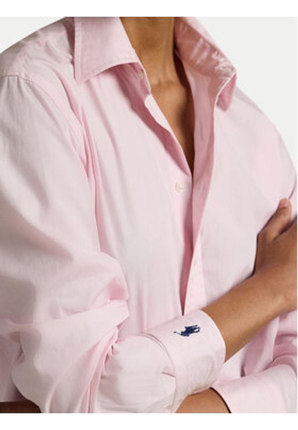 Polo Ralph Lauren Koszula 211968220003 Różowy Oversize. Typ kołnierza: polo. Kolor: różowy. Materiał: bawełna