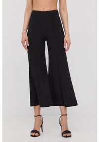 TwinSet - Twinset spodnie damskie kolor czarny dzwony high waist. Stan: podwyższony. Kolor: czarny. Materiał: tkanina