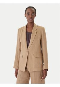 Marella Marynarka Vincita 2615041012 Écru Regular Fit. Materiał: len #1