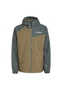 Adidas - Kurtka Terrex Multi 2L RAIN.RDY. Kolor: zielony, beżowy, wielokolorowy. Materiał: materiał. Sport: turystyka piesza #2