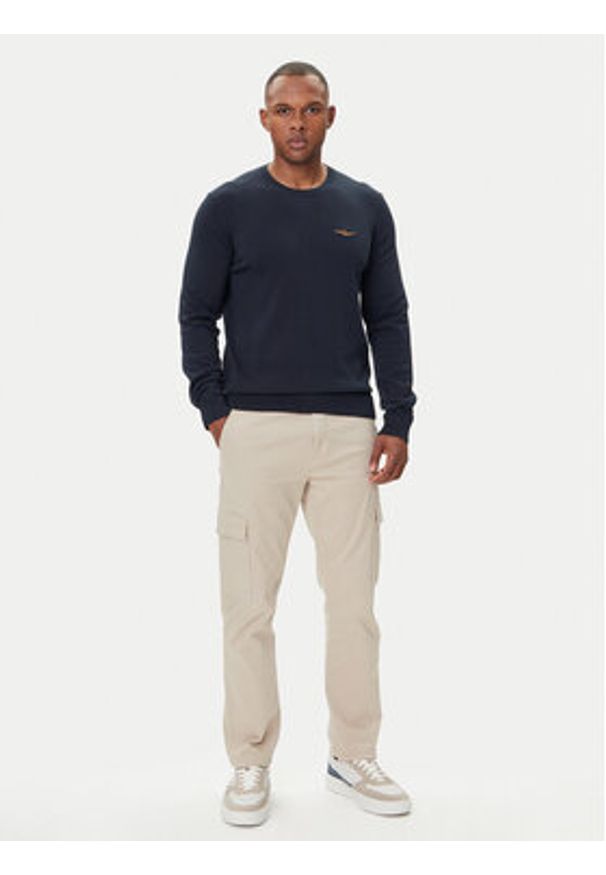 Aeronautica Militare Sweter 252MA1611UL00506 Granatowy Regular Fit. Kolor: niebieski. Materiał: bawełna