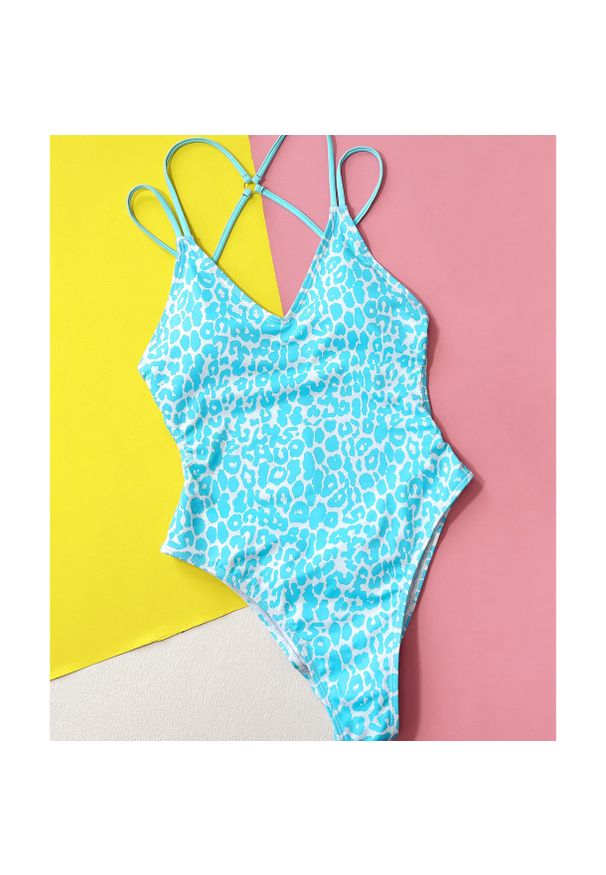 Intica - Kostium kąpielowy bikini ze strapsami na plecy plażowy Suanne. Kolor: niebieski. Materiał: materiał