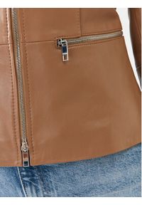 BOSS - Boss Kurtka skórzana 50501269 Brązowy Slim Fit. Kolor: brązowy, beżowy. Materiał: skóra #3