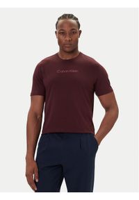 Calvin Klein T-Shirt Logo 30s LV04LD230G Bordowy Relaxed Fit. Kolor: czerwony. Materiał: bawełna
