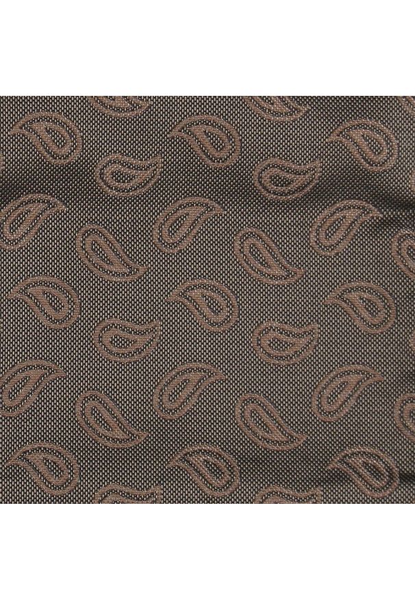 Mucha Męska w Zestawie z Poszetką - Alties - Popiel i Brąz, Paisley. Kolor: beżowy, wielokolorowy, brązowy. Wzór: paisley. Styl: elegancki, sportowy