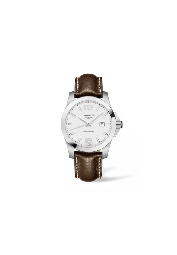 LONGINES CONQUEST L3.759.4.76.5. Rodzaj zegarka: analogowe. Materiał: koronka, skóra. Styl: sportowy, klasyczny, elegancki