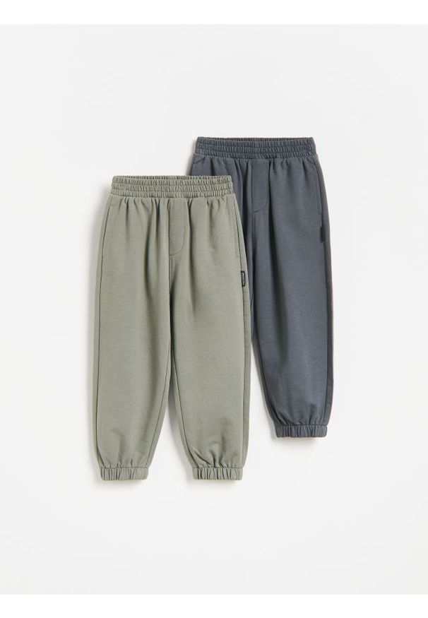 Reserved - Bawełniane spodnie jogger 2 pack - ciemnoszary. Kolor: szary. Materiał: bawełna