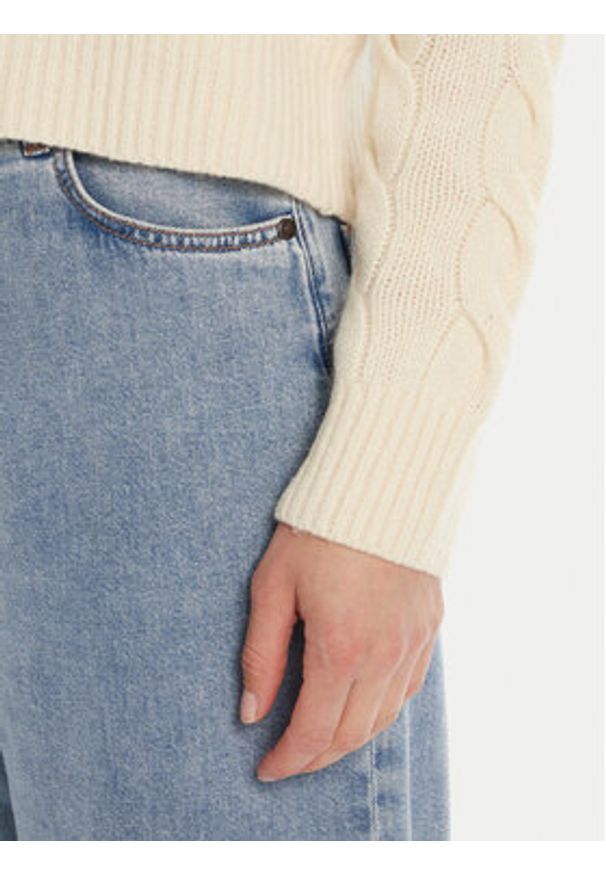 Polo Ralph Lauren Sweter 211A91216002 Écru Straight Fit. Typ kołnierza: polo. Materiał: wełna