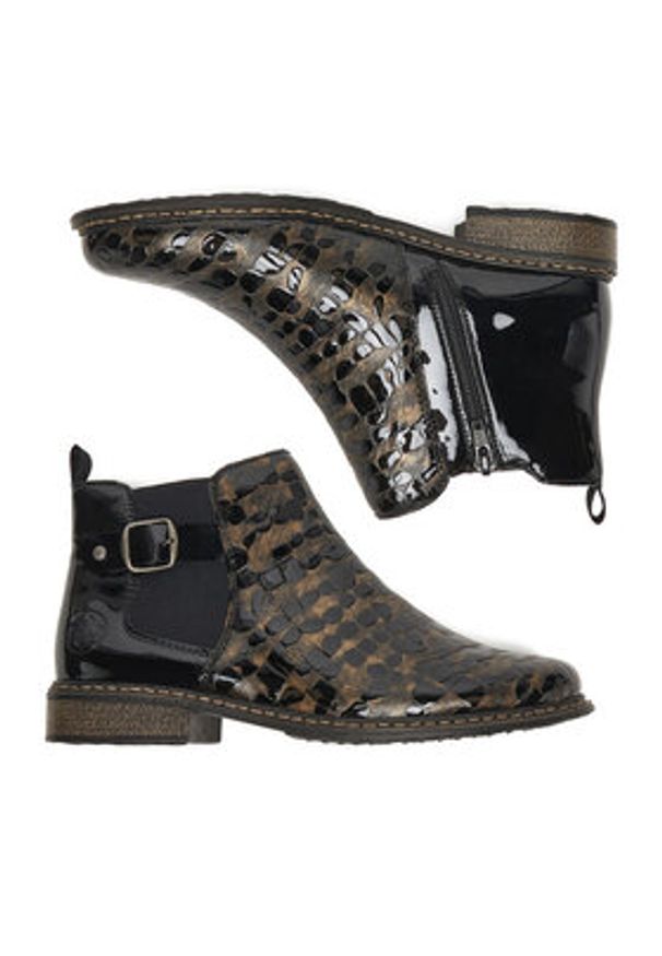 Rieker Botki CEO-Z4965-90 Czarny. Kolor: czarny. Materiał: skóra