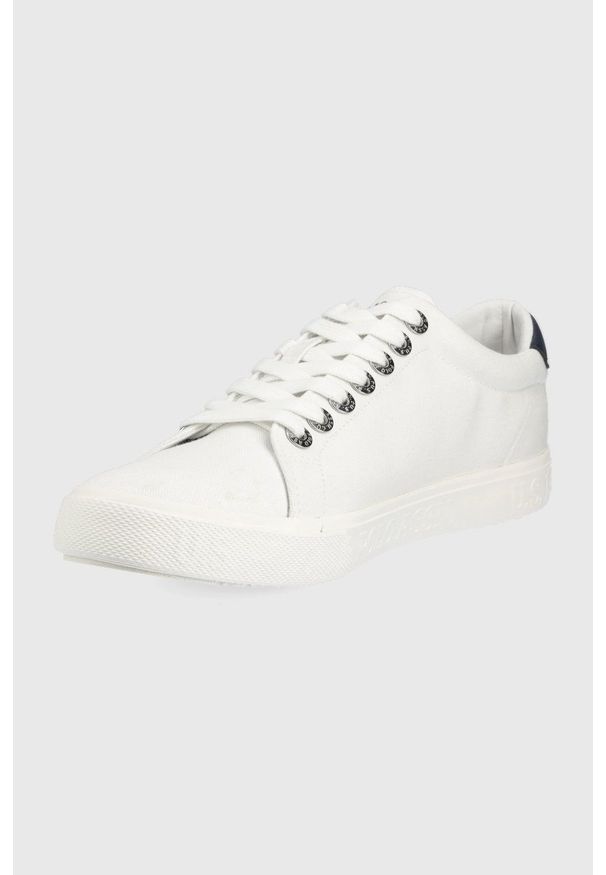 U.S. Polo Assn. tenisówki męskie kolor biały. Nosek buta: okrągły. Zapięcie: sznurówki. Kolor: biały. Materiał: guma