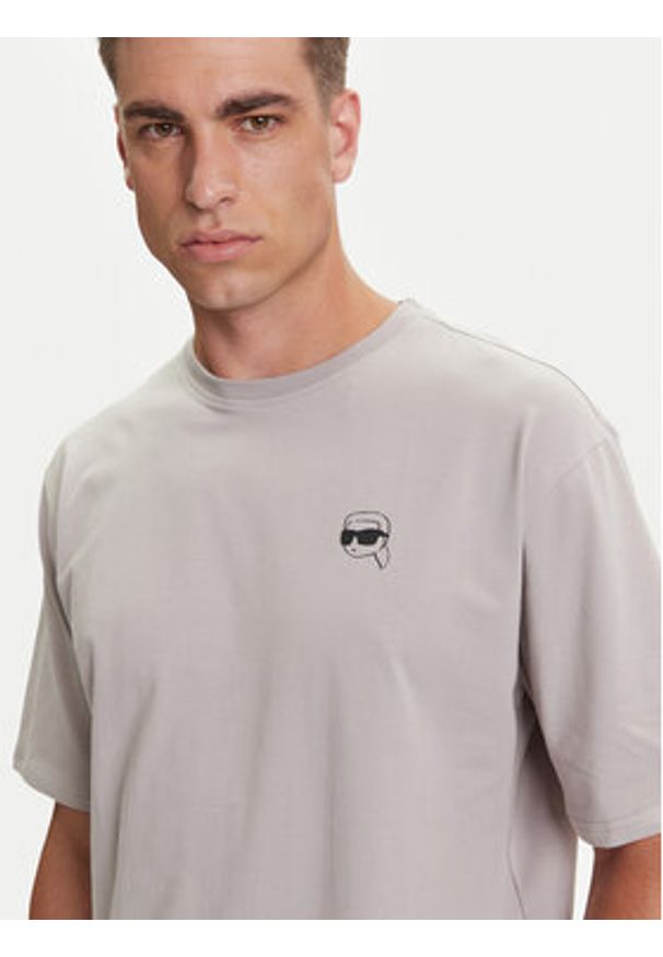 Karl Lagerfeld - KARL LAGERFELD Piżama A3M45002 Szary Regular Fit. Kolor: szary. Materiał: bawełna