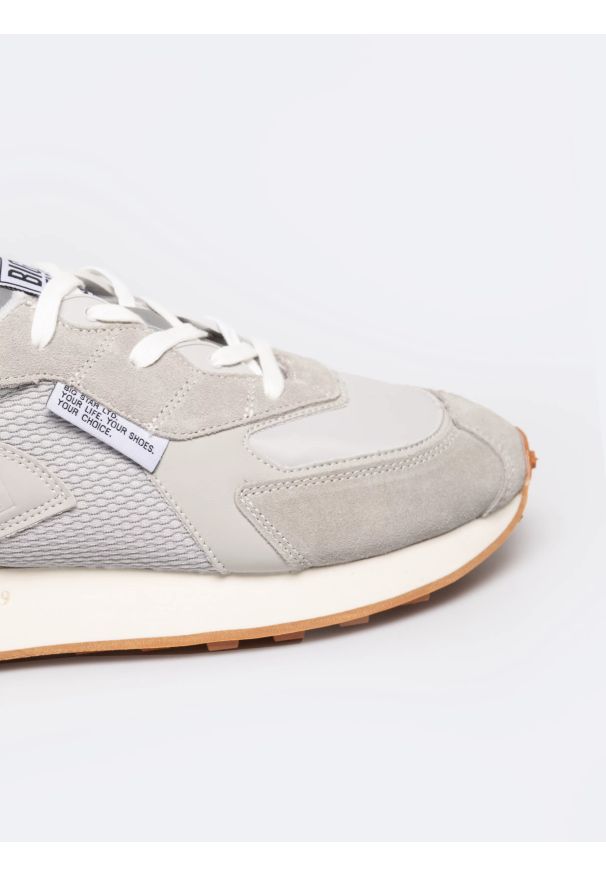 Big-Star - Sneakersy męskie ze skóry naturalnej szare RR174374 902. Okazja: na co dzień. Kolor: szary. Materiał: skóra. Szerokość cholewki: normalna