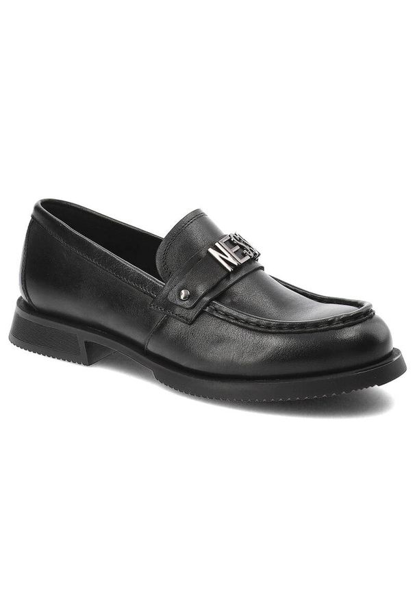 Czarne Półbuty Nessi Stylowe Obuwie Damskie. Kolor: czarny. Materiał: skóra. Styl: elegancki