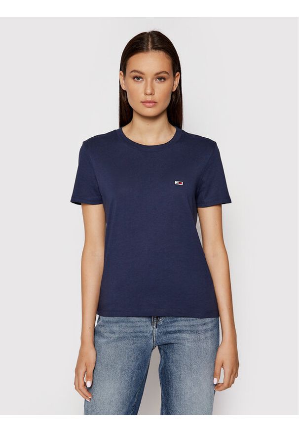 Tommy Jeans T-Shirt Tjw Jersey DW0DW09198 Granatowy Regular Fit. Kolor: niebieski. Materiał: jersey, bawełna
