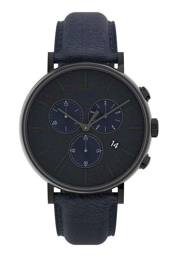 Timex - Zegarek TW2U88900. Kolor: czarny. Materiał: skóra, materiał