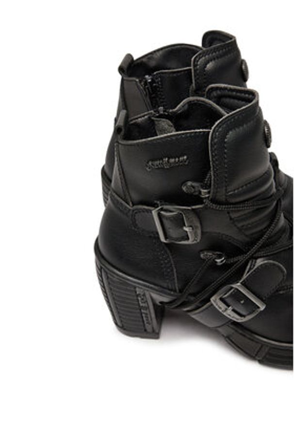 NEW ROCK Botki M-TRCASCO004-V2 Czarny. Kolor: czarny. Materiał: skóra. Styl: rockowy
