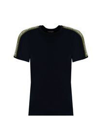 Emporio Armani T-shirt | 111890 4F717 | Mężczyzna | Granatowy. Okazja: na co dzień. Kolor: niebieski. Materiał: bawełna, elastan. Wzór: aplikacja. Styl: klasyczny, casual