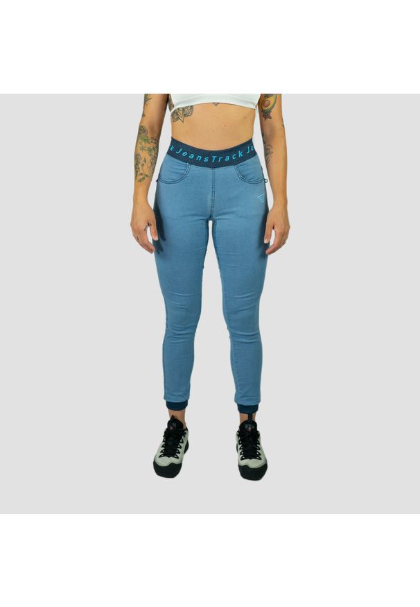 JEANSTRACK - Dżinsy dżinsowe dżinsy dżinsy. Kolor: niebieski. Materiał: poliester, bawełna, lycra. Sport: wspinaczka, turystyka piesza