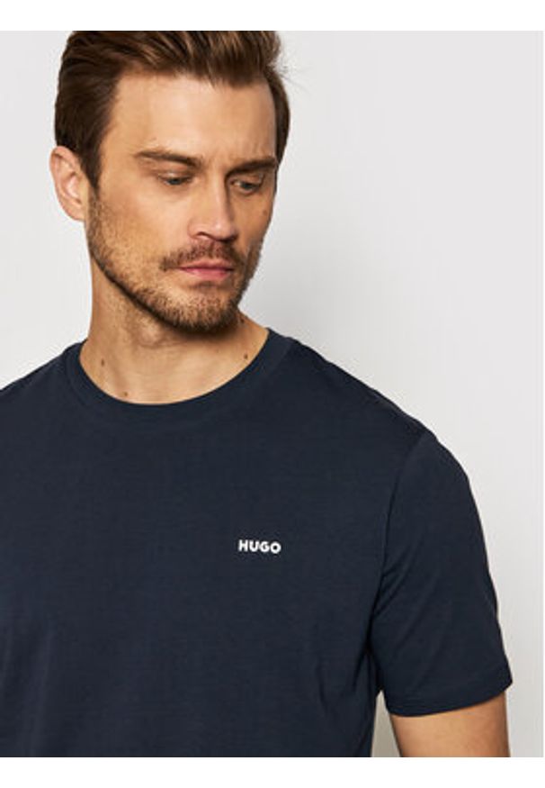 Hugo T-Shirt Dero222 50466158 Granatowy Regular Fit. Kolor: niebieski. Materiał: bawełna