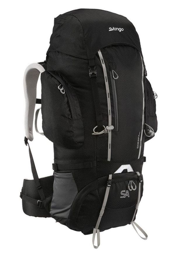 Vango plecak trekkingowy Sherpa 65 Shadow Black. Kolor: czarny. Wzór: napisy
