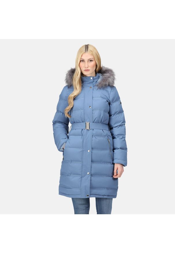 Daleyza Regatta damska turystyczna kurtka parka zimowa termiczna. Kolor: niebieski. Sezon: zima. Sport: turystyka piesza