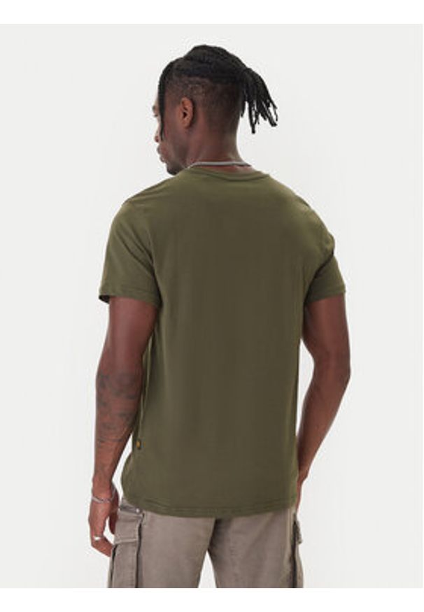 G-Star RAW - G-Star Raw T-Shirt Finger Print Burger D26041-C506 Zielony ciemny Regular Fit. Kolor: zielony. Materiał: bawełna. Wzór: nadruk
