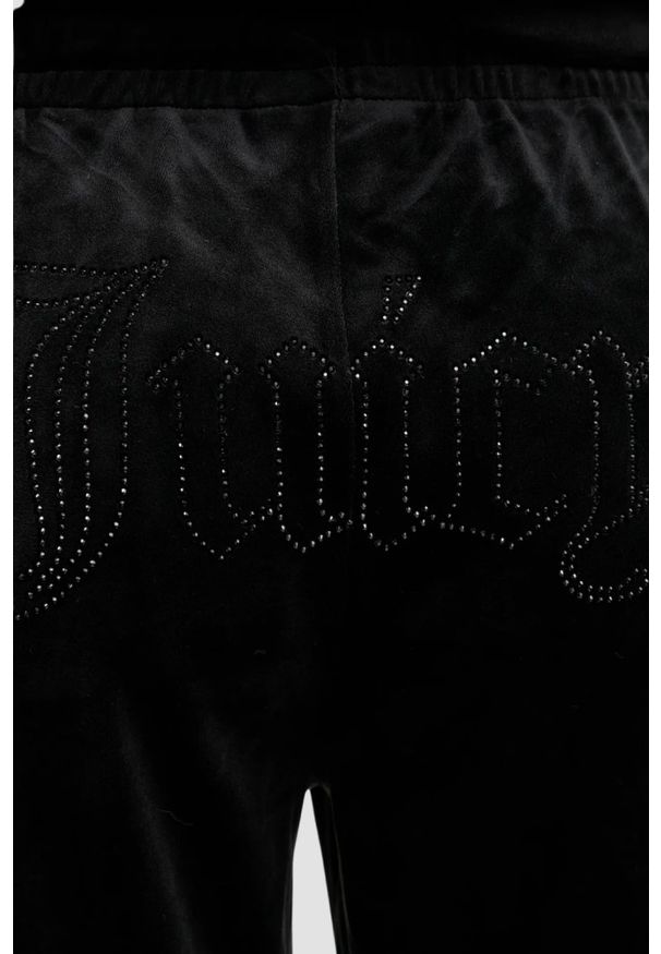 Juicy Couture - JUICY COUTURE Czarne spodnie dresowe damskie z cyrkoniami Tina Outline, Rozmiar S. Kolor: czarny. Materiał: dresówka