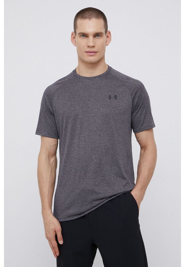 Under Armour - T-shirt. Okazja: na co dzień. Kolor: szary. Materiał: dzianina. Styl: casual