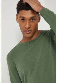 medicine - Medicine Sweter bawełniany męski kolor zielony lekki. Okazja: na co dzień. Kolor: zielony. Materiał: bawełna. Długość rękawa: długi rękaw. Długość: długie. Wzór: melanż. Styl: casual