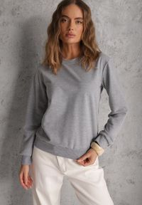 Renee - Szara Casualowa Bluza z Bawełną Akko. Okazja: na co dzień. Kolor: szary. Materiał: bawełna. Styl: casual #4