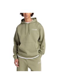 Bluza męska New Balance MT53528DEK - zielona. Okazja: na co dzień. Typ kołnierza: kaptur. Kolor: zielony. Materiał: bawełna, poliester, prążkowany. Styl: casual #1