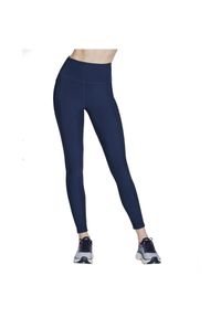 skechers - Leginsy fitness damskie GO Flex Rib Fl HW Legging. Kolor: niebieski. Materiał: nylon, elastan. Sport: fitness #1