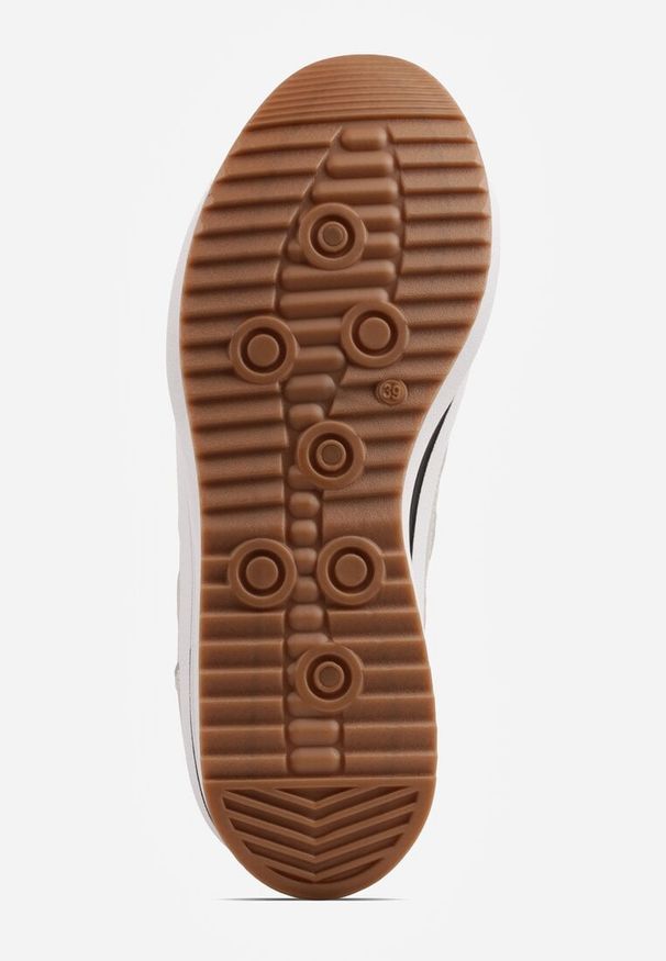 Renee - Białe Sneakersy na Platformie z Geometrycznym Motywem Hippiopis. Okazja: na co dzień. Kolor: biały. Materiał: jeans. Wzór: geometria. Obcas: na platformie