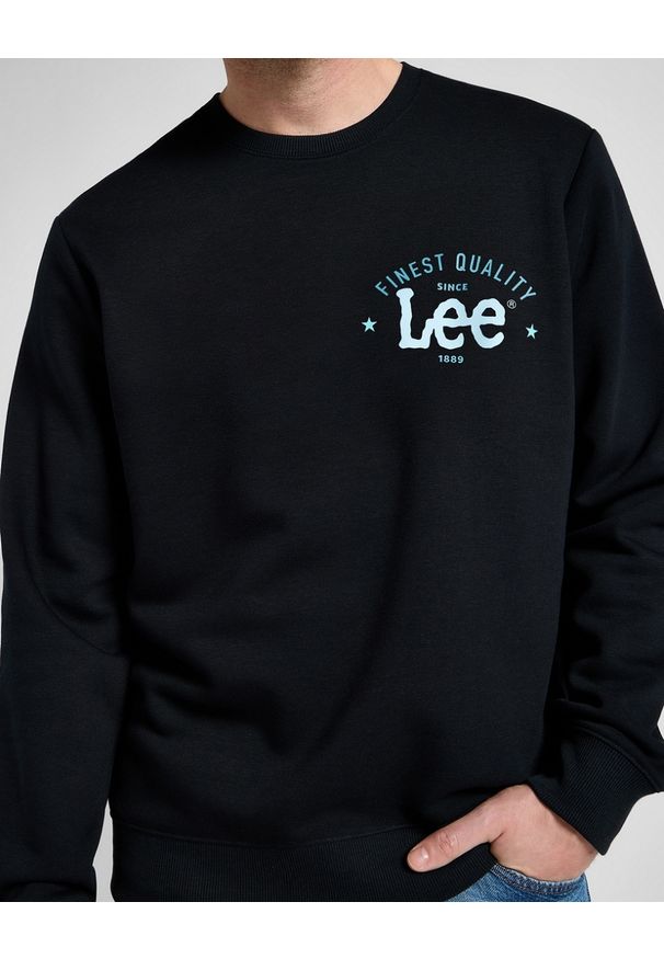 Lee - MESKA BLUZA LEE LOGO CREW SWS JET BLACK 112355660