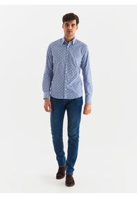 Pako Lorente - PAKO LORENTE – Koszula męska w biało-niebieski mikrowzór. Typ kołnierza: kołnierzyk klasyczny. Kolor: biały, niebieski, wielokolorowy. Materiał: bawełna, elastan. Długość rękawa: długi rękaw. Długość: długie. Styl: klasyczny #10