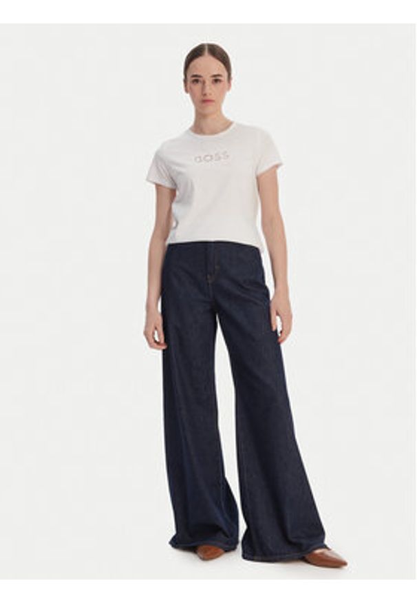 BOSS T-Shirt Eventsa11 50562055 Biały Slim Fit. Kolor: biały. Materiał: bawełna