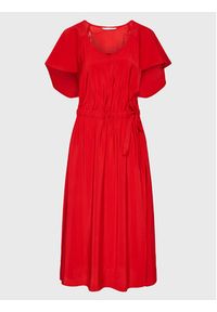 Tatuum Sukienka codzienna Osta T2214.192 Czerwony Regular Fit. Okazja: na co dzień. Kolor: czerwony. Materiał: wiskoza. Typ sukienki: proste. Styl: casual