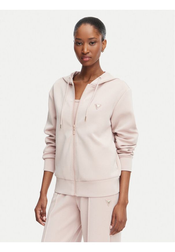 Guess Bluza V4YQ06 KCAY2 Różowy jasny Regular Fit. Kolor: różowy. Materiał: syntetyk
