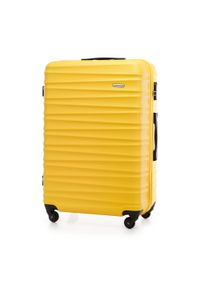 Wittchen - Duża walizka z ABS-u z żebrowaniem żółta. Kolor: żółty. Materiał: guma #5
