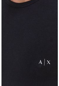 Armani Exchange - T-shirt (2-pack). Okazja: na co dzień. Kolor: czarny. Materiał: dzianina. Wzór: gładki. Styl: casual