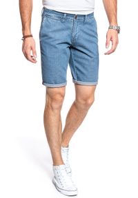 Mustang - SPODENKI MUSTANG Classic Chino Short Denim Blue 1007751 5000 310. Materiał: denim #6