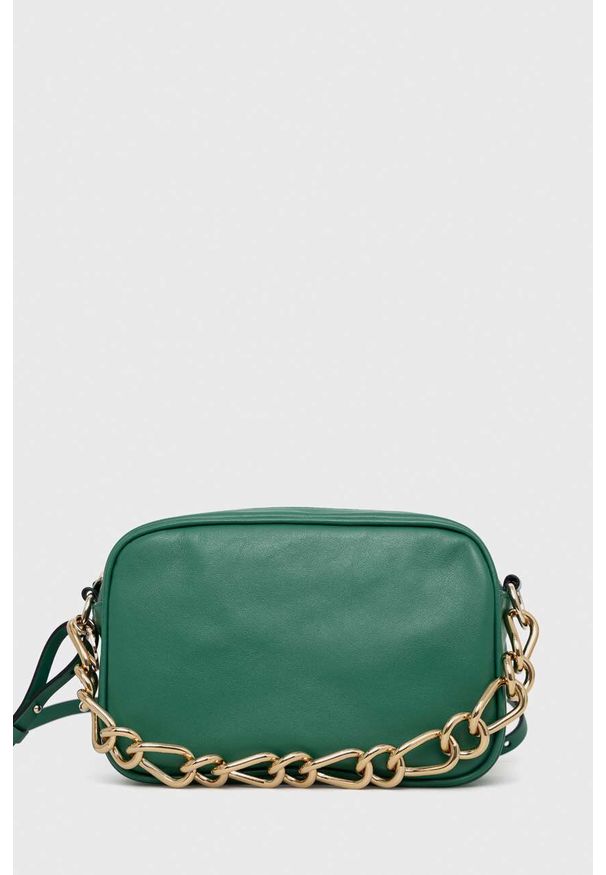 Red Valentino torebka skórzana kolor zielony. Kolor: zielony. Materiał: skórzane. Rodzaj torebki: na ramię